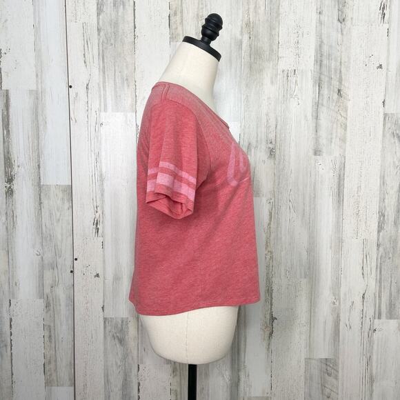 Coca Cola Football Crop Graphic Tee Red Spell Out Casual Athleisure Size S - Picture 4 of 8